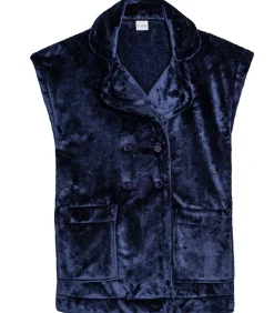 LE CHAT Korte mouwen jasje met knopen van pluche flanel ESSENTIEL H76A blue Best