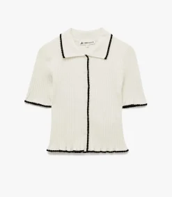 Koton Korte Mouwen Polo Kragentrui met Knoopdetail white Discount