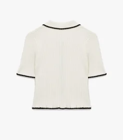 Koton Korte Mouwen Polo Kragentrui met Knoopdetail white Discount