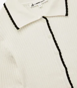 Koton Korte Mouwen Polo Kragentrui met Knoopdetail white Discount