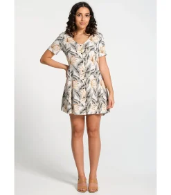 J&JOY Korte wijd uitlopende kleding bedrukt beige Online