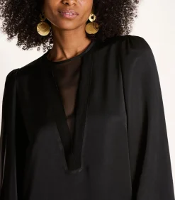 La Fée Maraboutée Korte zwart satijnen formele jurk black Best