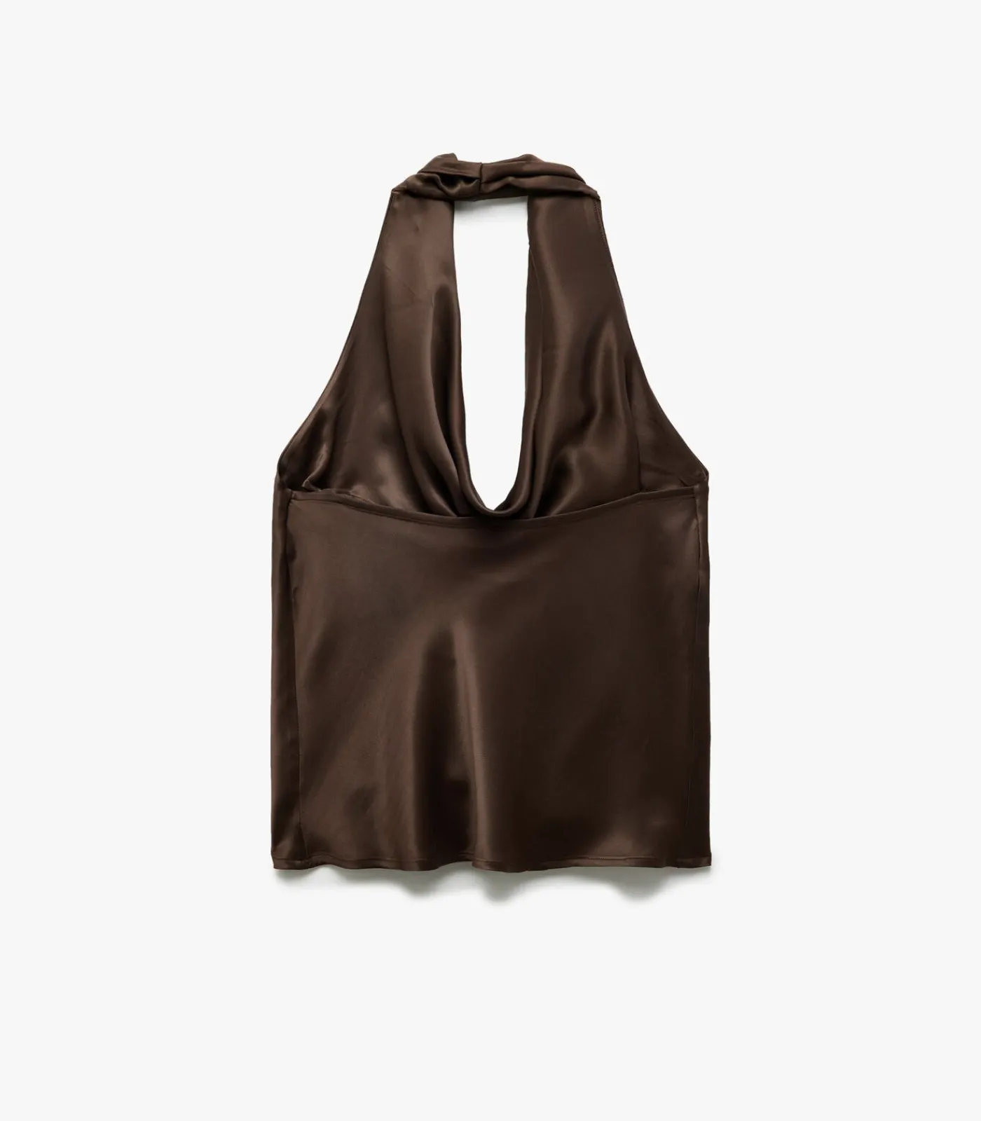 Koton Backless Satin Blouse brown Sale