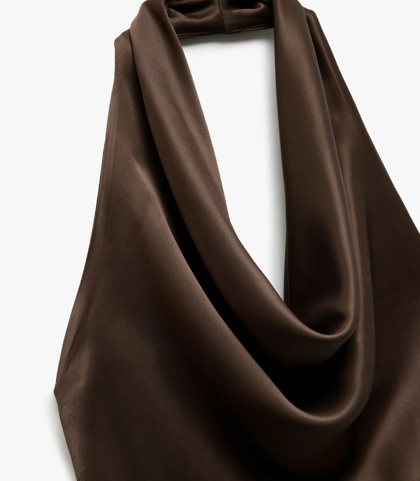 Koton Backless Satin Blouse brown Sale