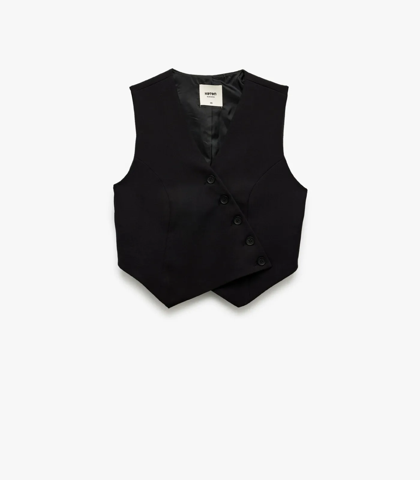 Koton Buttoned Blazer Vest black