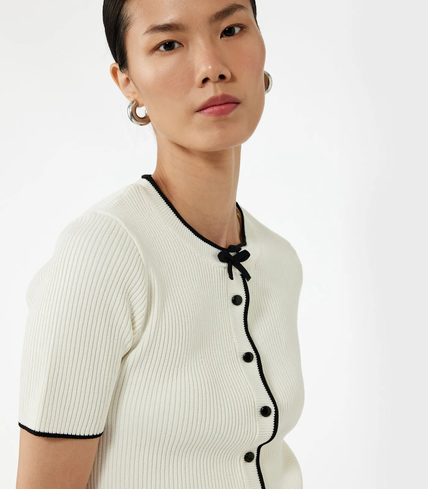 Koton Buttoned Knit Cardigan white Outlet