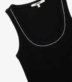 Koton Cotton Beaded Tank Top black Online
