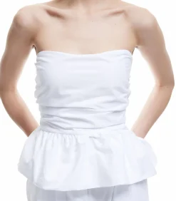 Koton Cotton Crop Blouse white Discount