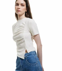 Koton Crew Neck T-Shirt white Discount