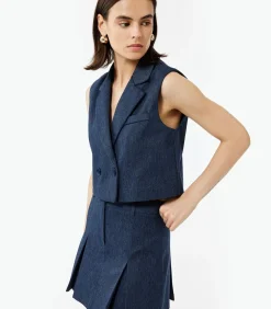 Koton Crop Blazer Vest navyBlue Hot