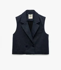 Koton Crop Blazer Vest navyBlue Hot