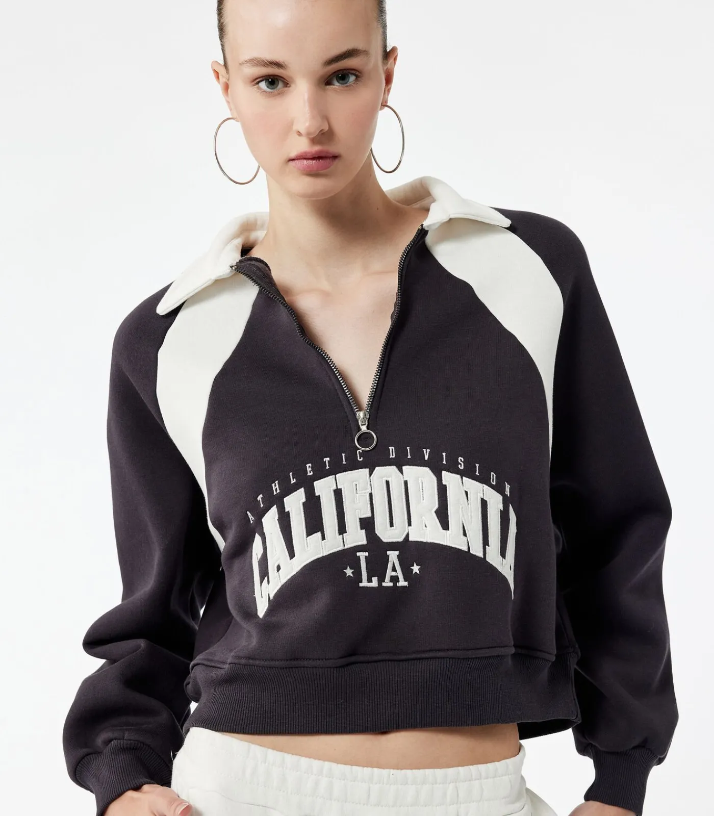Koton Crop Sweatshirt antraciteGrey Online