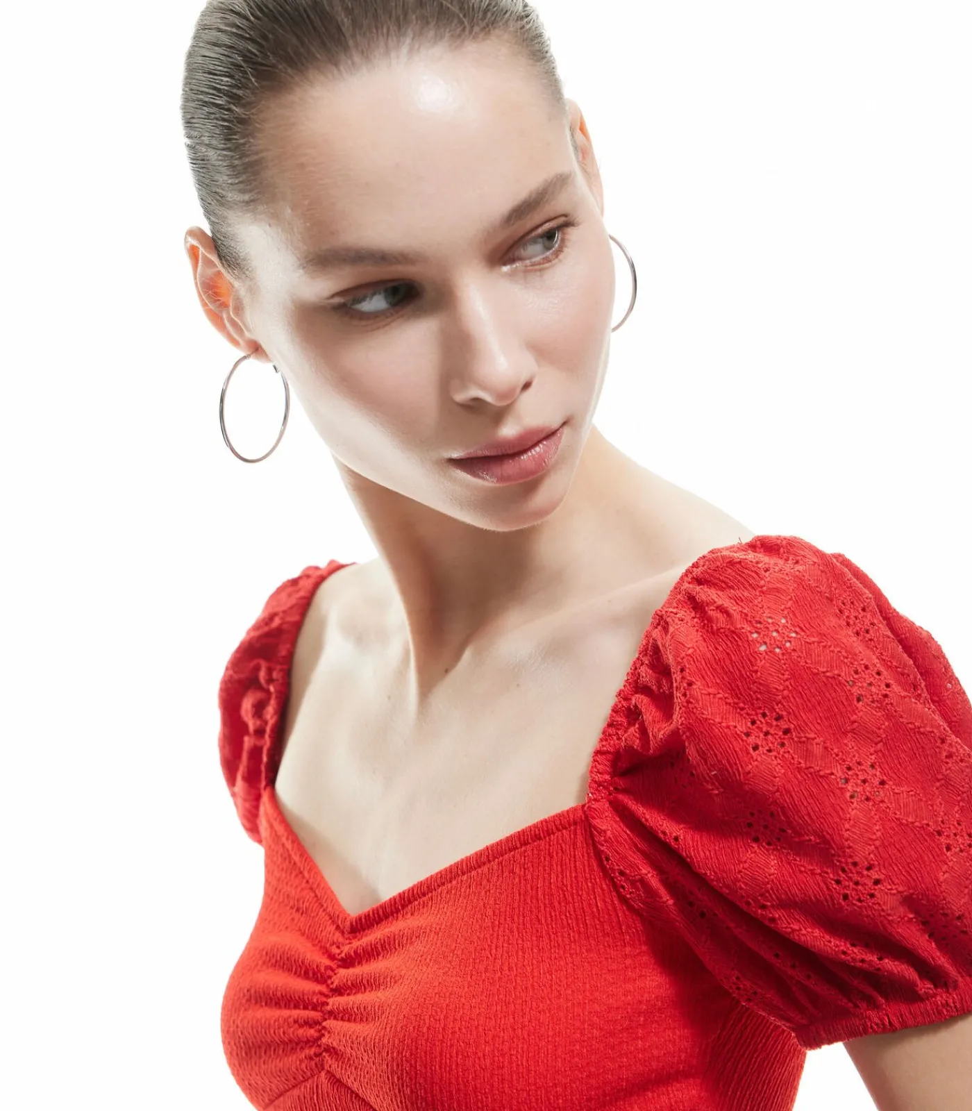 Koton Crop T-Shirt red Sale