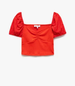 Koton Crop T-Shirt red Sale