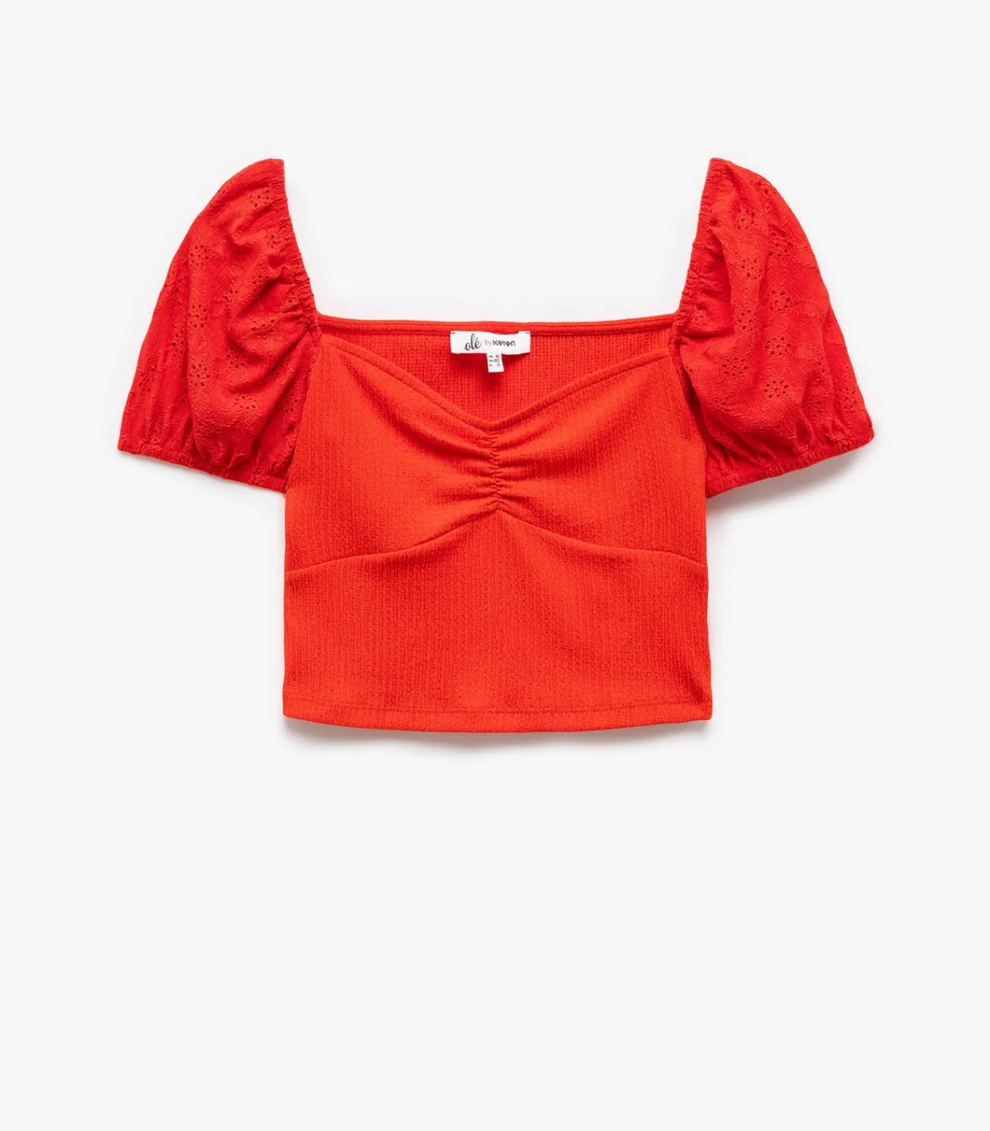 Koton Crop T-Shirt red Sale