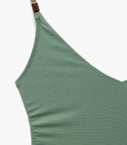 Koton Deep V-Neck Swimsuit green Outlet