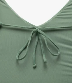 Koton Deep V-Neck Swimsuit green Outlet
