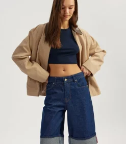 Koton Denim Shorts Indigo Clearance