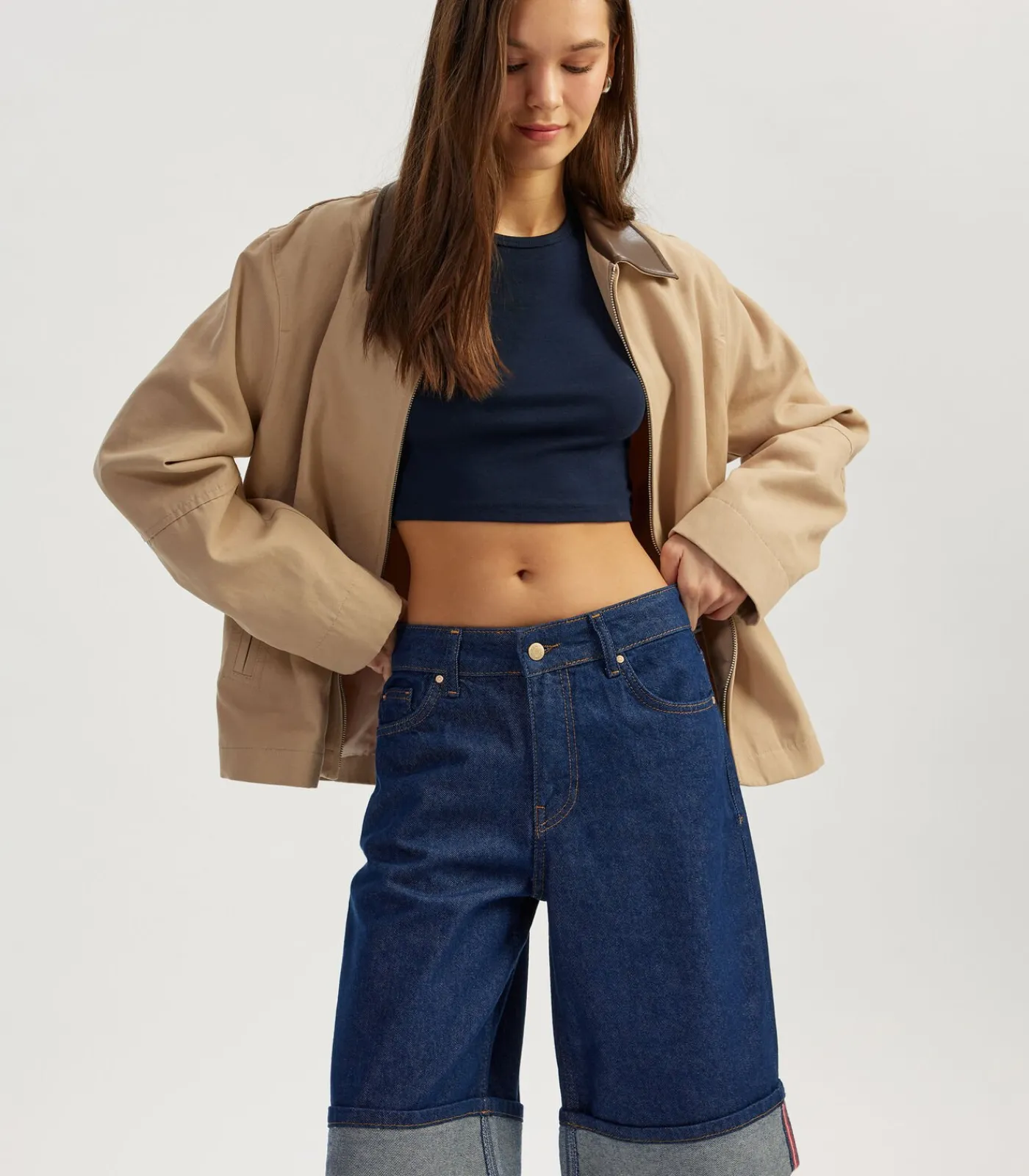 Koton Denim Shorts Indigo Clearance