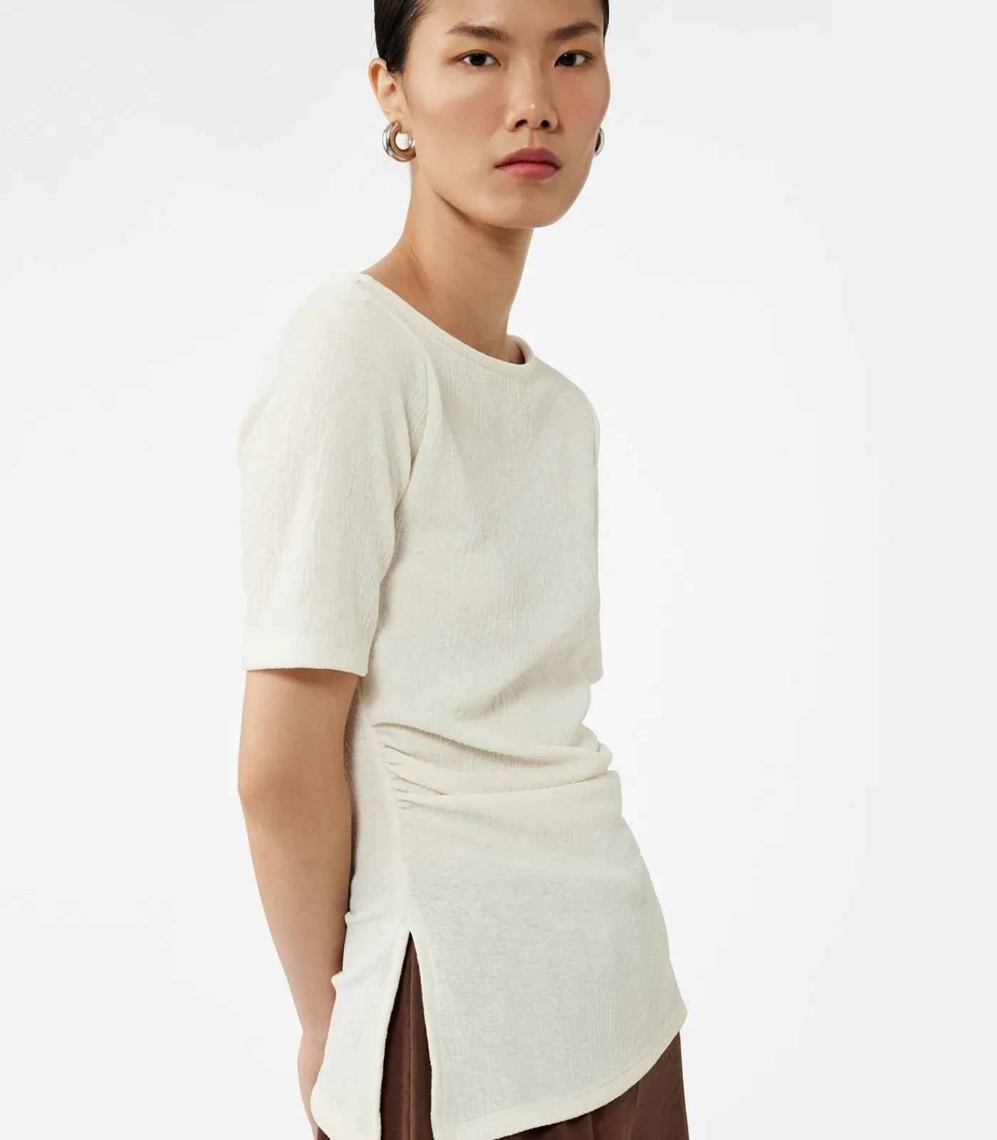 Koton Draped Detail T-Shirt white Online