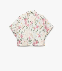 Koton Floral Crop Shirt pink Best
