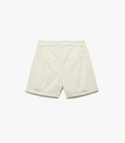 Koton High Rise Striped Shorts beige Online