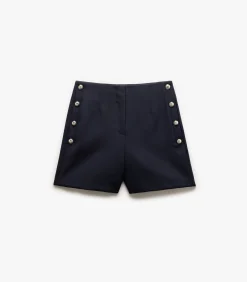 Koton High-Rise Mini Shorts navyBlue Discount