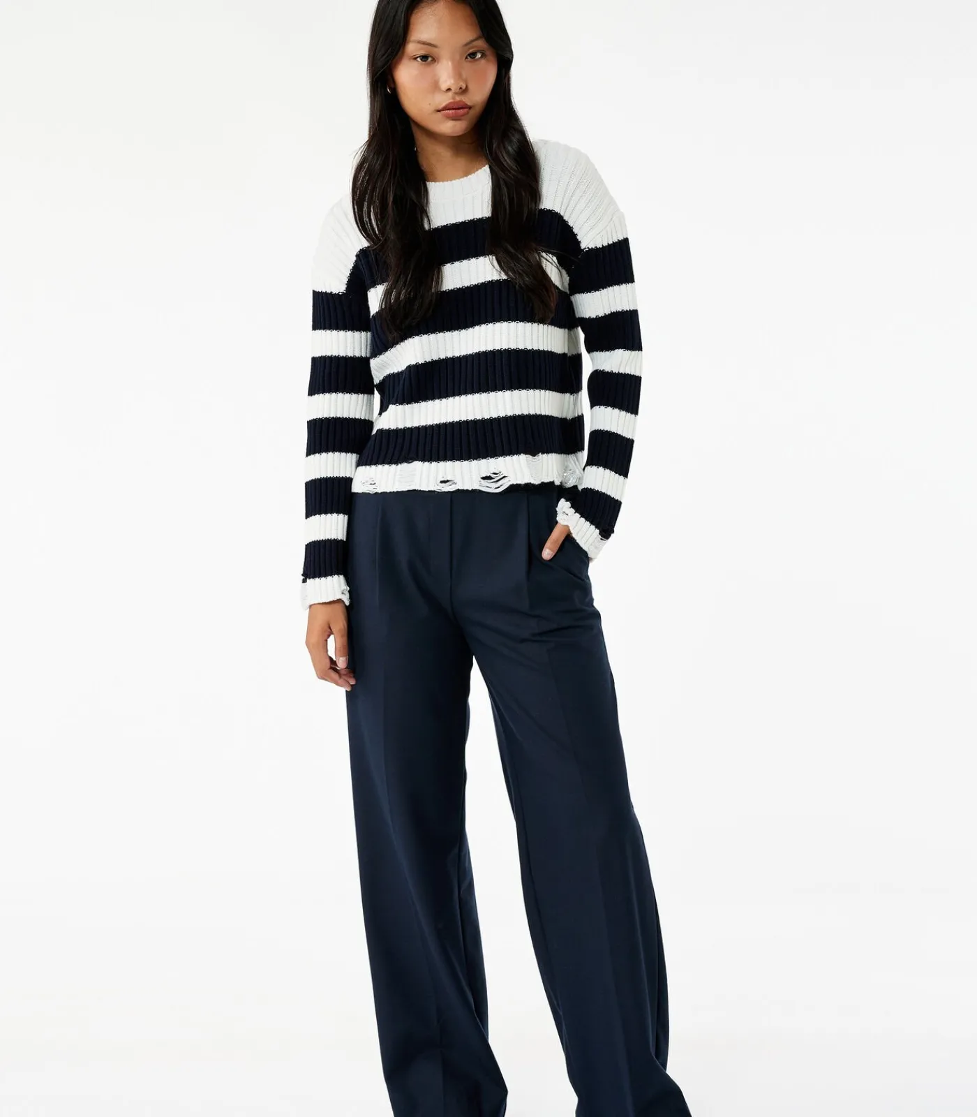 Koton Knit Sweater white Clearance