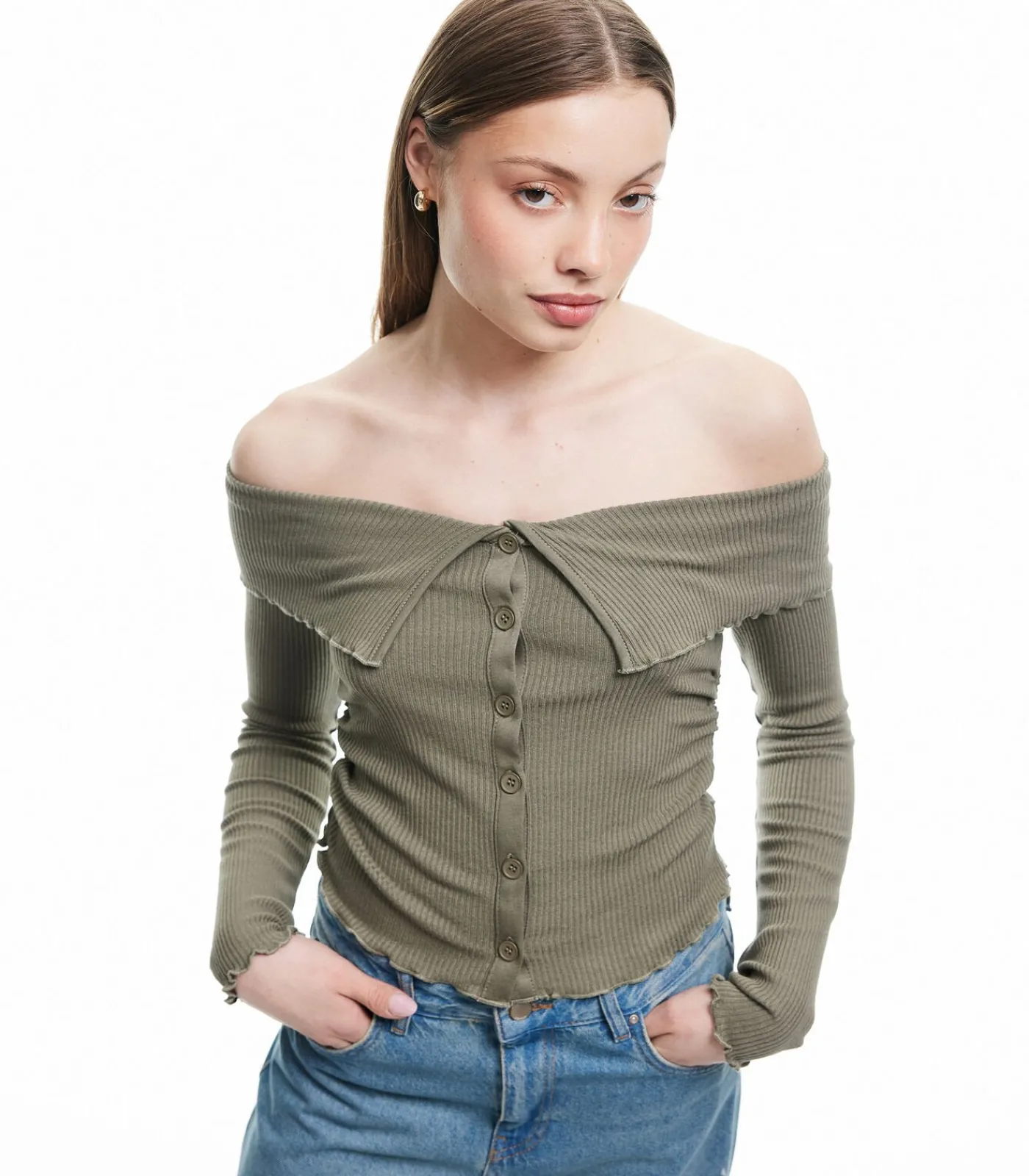 Koton Long Sleeve T-Shirt khaki