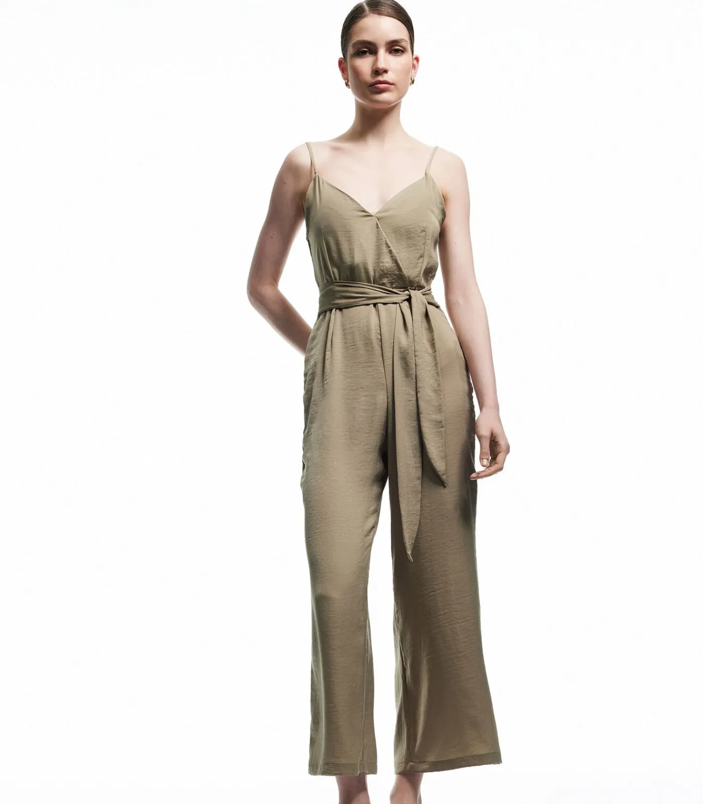 Koton Maxi Satin Jumpsuit green Hot