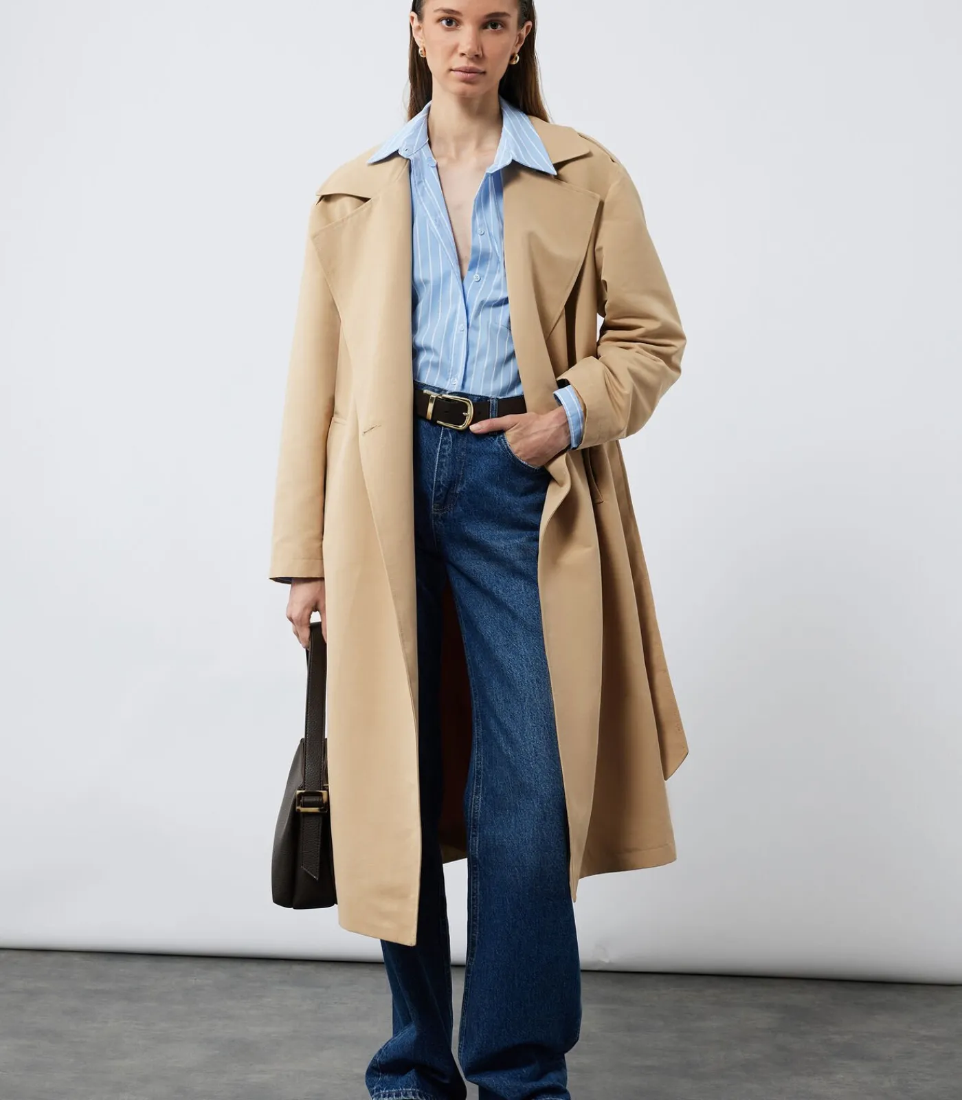 Koton Oversize Poplin Shirt blue Sale
