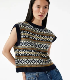 Koton Oversized Knit Vest navyBlue Discount