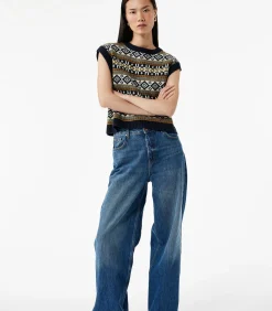 Koton Oversized Knit Vest navyBlue Discount