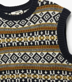 Koton Oversized Knit Vest navyBlue Discount