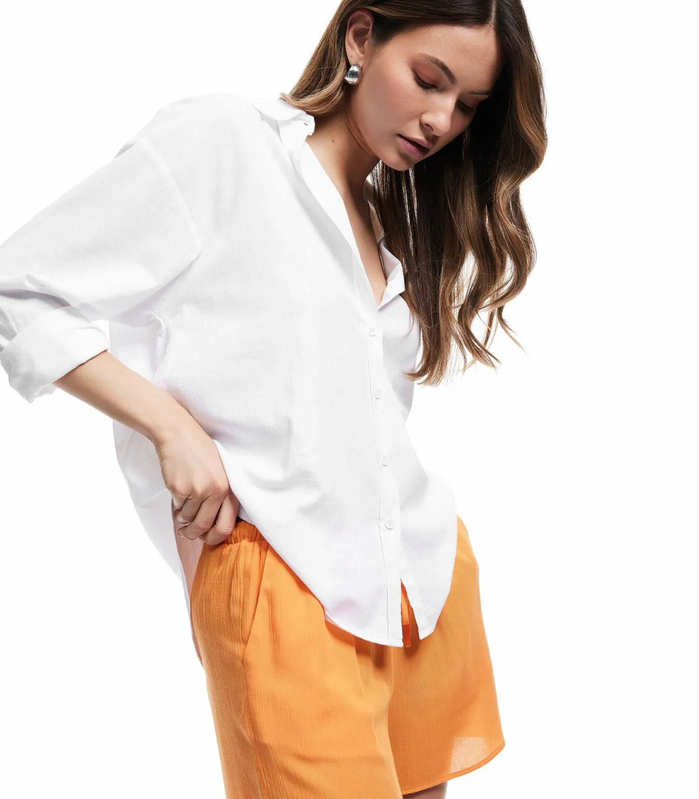 Koton Pocketed Mini Shorts orange Outlet