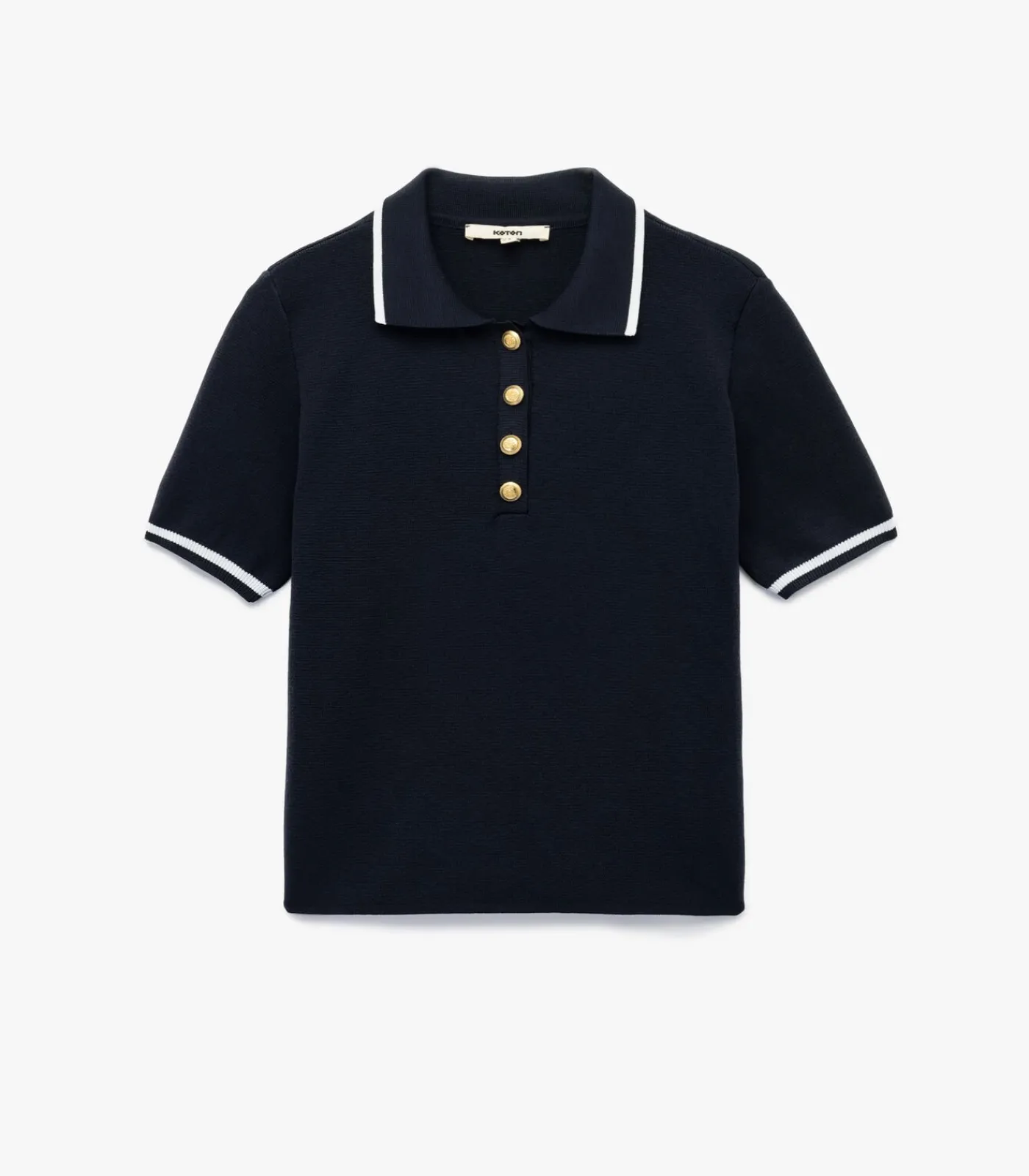 Koton Polo Neck Knit Sweater navyBlue Clearance