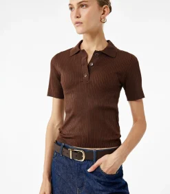 Koton Polo Neck Knit Sweater brown Sale