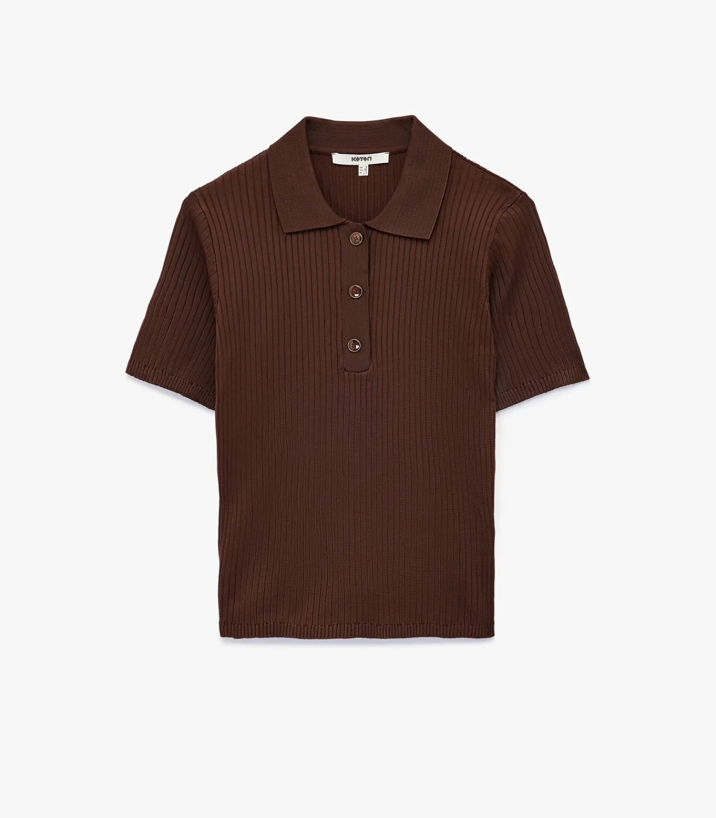 Koton Polo Neck Knit Sweater brown Sale