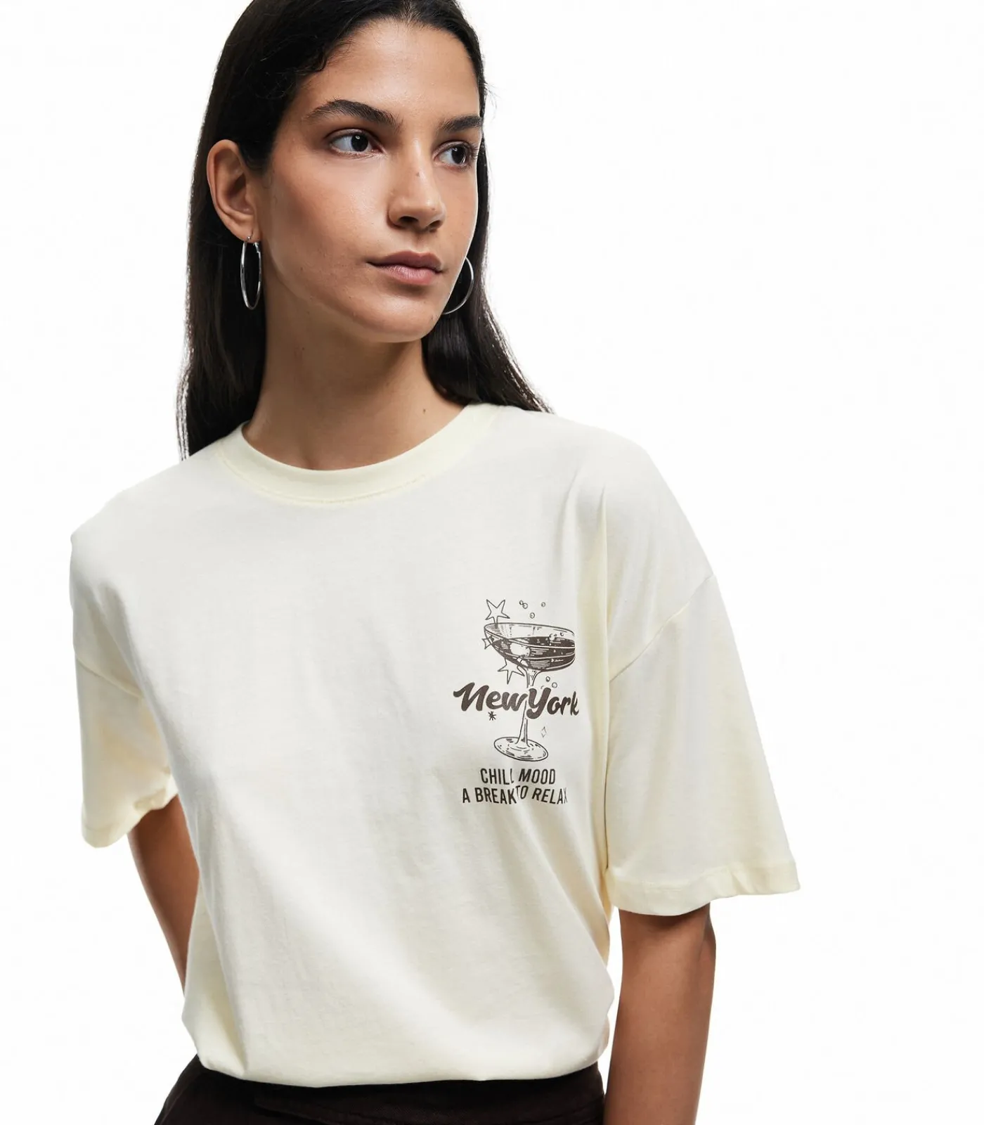 Koton Printed T-Shirt yellow Outlet
