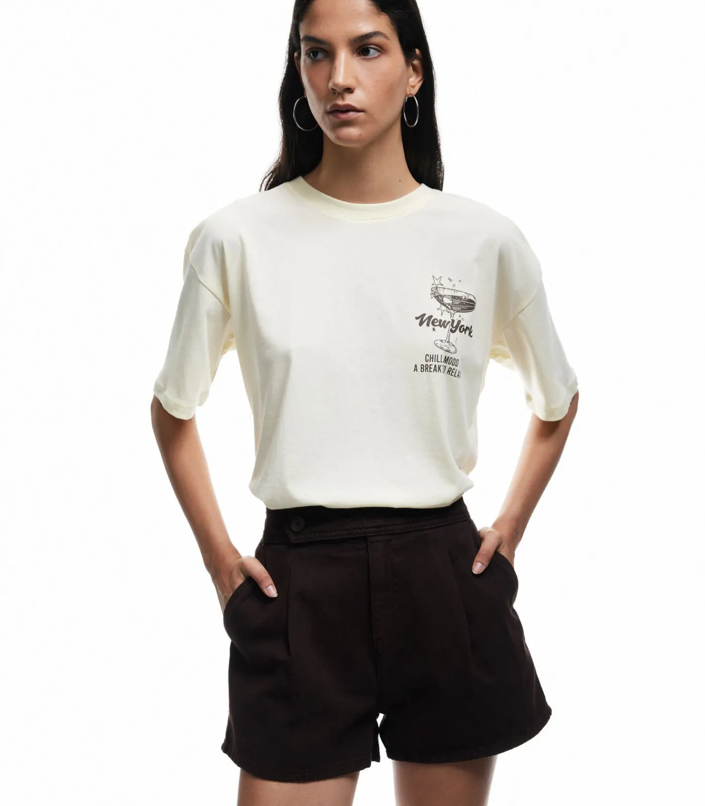 Koton Printed T-Shirt yellow Outlet