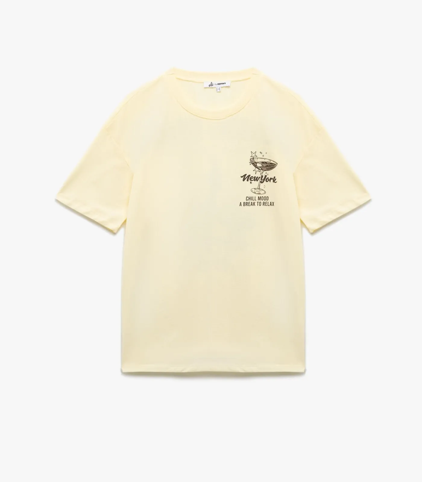Koton Printed T-Shirt yellow Outlet