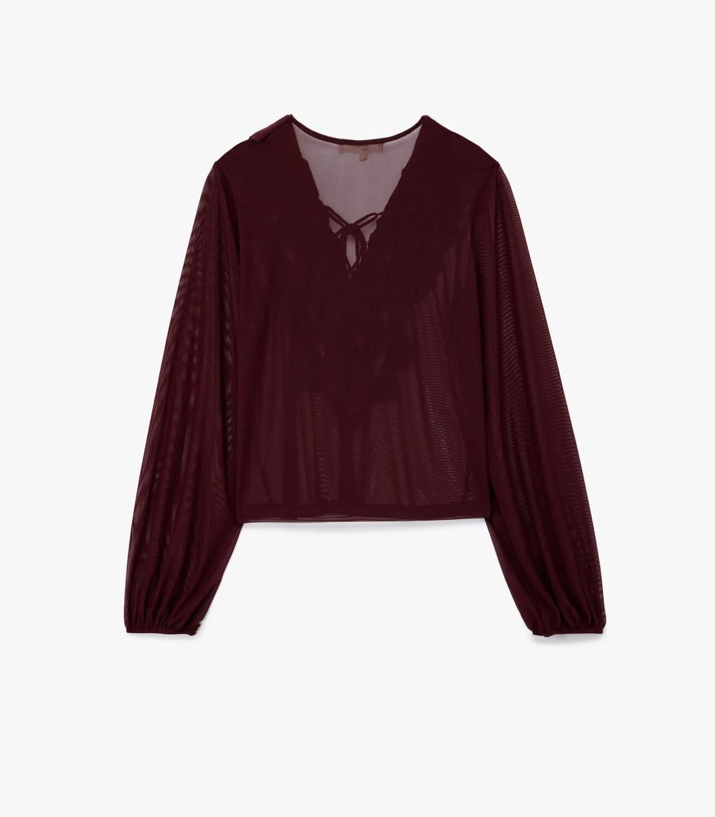 Koton Ruffle Blouse bordeaux