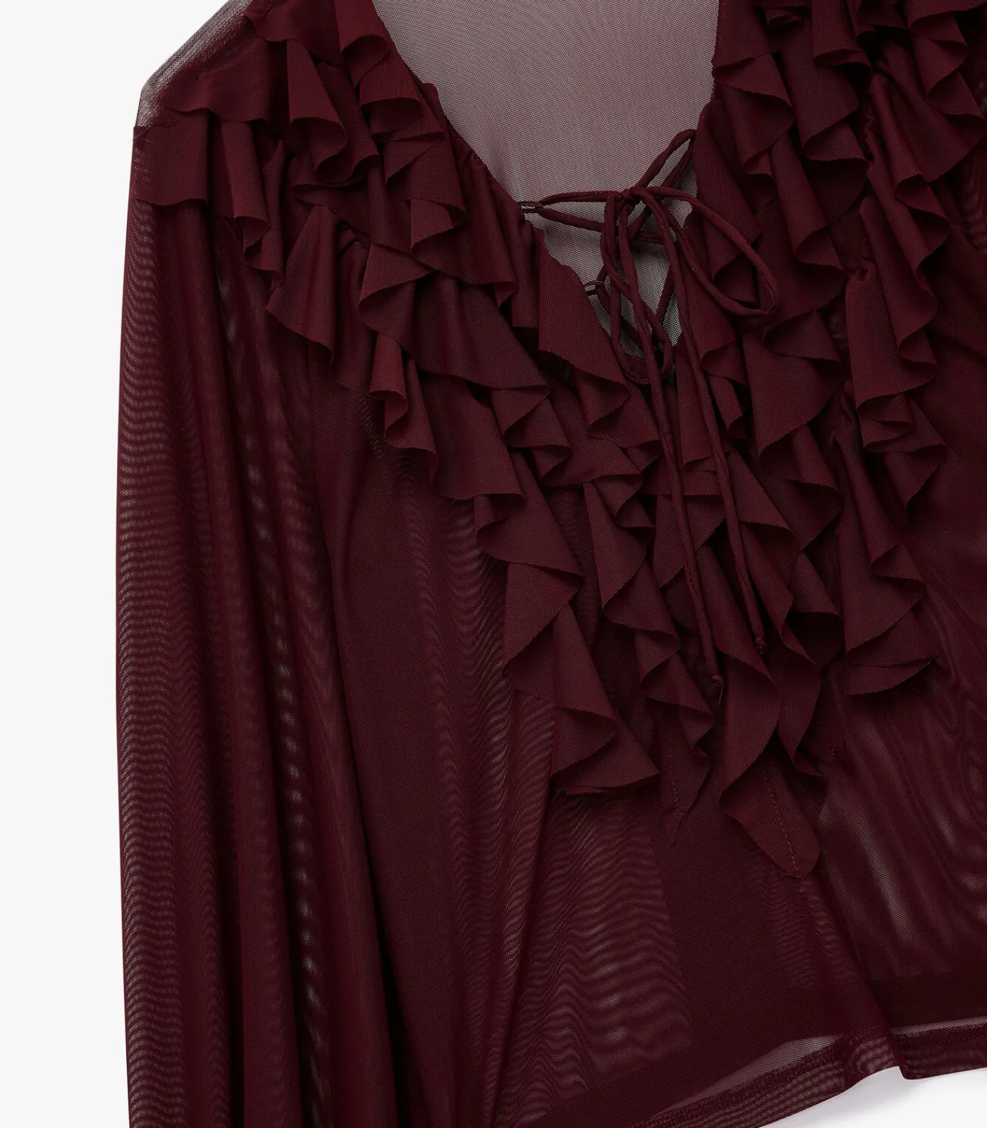 Koton Ruffle Blouse bordeaux