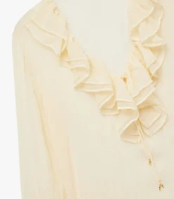 Koton Ruffle Chiffon Blouse beige Hot
