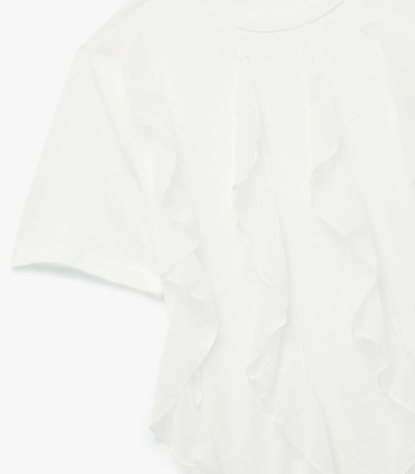 Koton Ruffle T-Shirt white Clearance