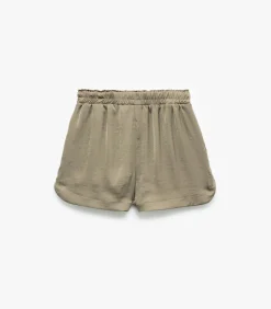 Koton Satin Mini Shorts khaki