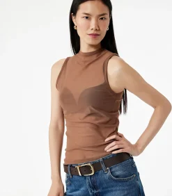 Koton Sheer Tulle Blouse brown Online