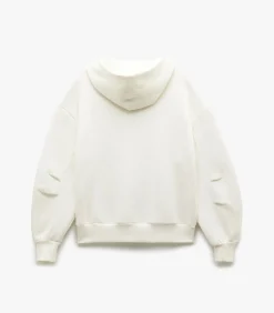 Koton Sleeve Zippered Sweatshirt white New