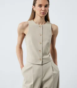 Koton Sleeveless Blazer Vest brown Hot