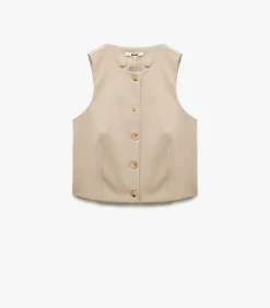 Koton Sleeveless Blazer Vest brown Hot